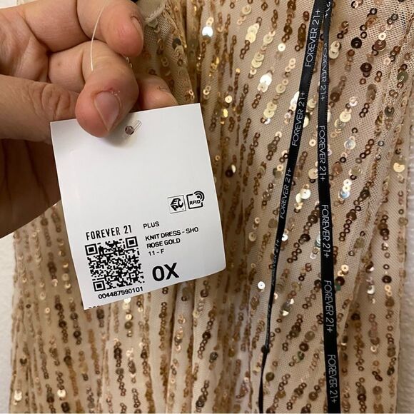 Forever 21 Plus Size all Sequin slip Dress spaghetti strap NYE 0X US 12 - Picture 5 of 12